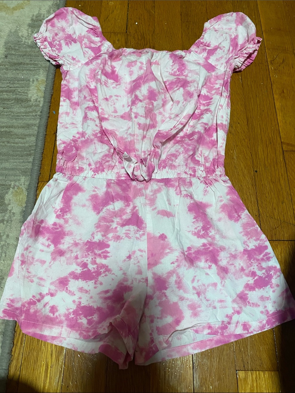 GAP Girls Pink and White Tie-Dye Romper